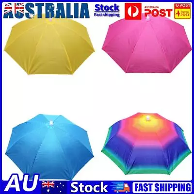 Fishing Umbrella Hat Foldable Outdoor Sun Shade Waterproof Anti-Rain Headwear • $8.49