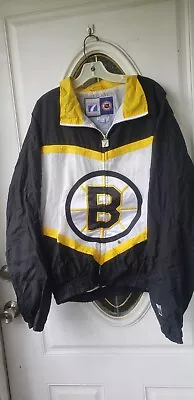 Vintage Logo 7 Boston Bruins Hockey Lined Windbreak Jacket NHL Adult XL 90’s NEW • $99.99