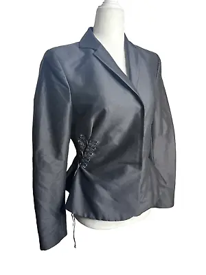 Moschino Cheap And Chic Vintage Silk Blend Black Tailored Jacket IT 44 US 10 • $85