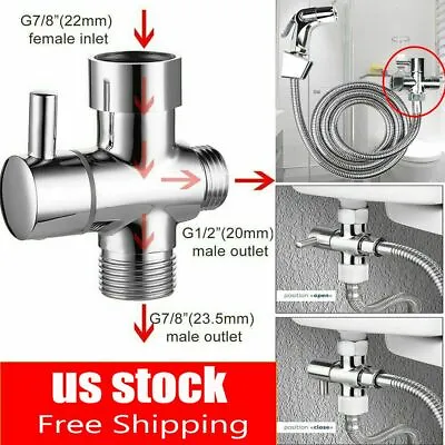 T-adapter Valve 3-Way Brass For Toilet Bidet Shower Head Diverter 7/8 / 1/2  • $11.95