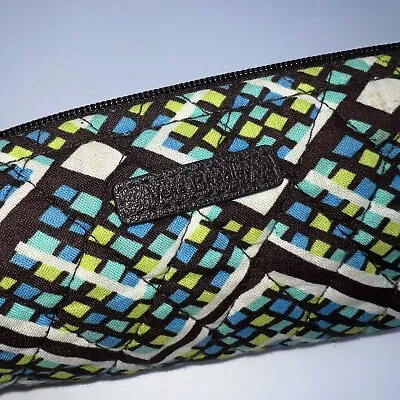 VERA BRADLEY Zip Pouch - On A Roll Case Pencil Cosmetic Cotton RAIN FOREST • $8.69