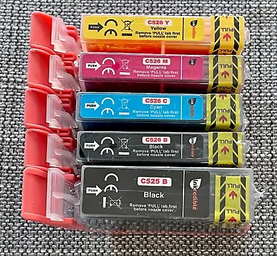 CLI-526 PGI-525 Canon-compatible Ink Cartridges (Cyan Magenta Yellow Black) • £5.99