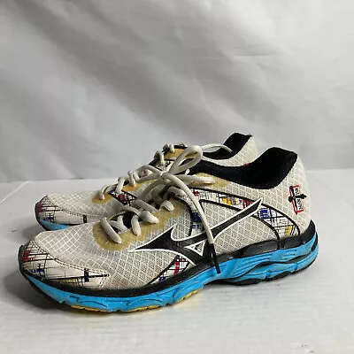 Mizuno Ladie's Sneaker Wave Inspire Dynamotion Fit White Mesh W/ Multi Trim 8.5M • $40