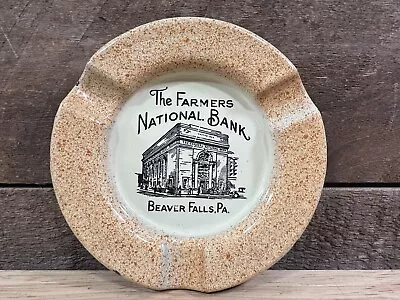 Antique ING-RICH Porcelain “The Farmers National Bank” Ashtray Beaver Falls PA. • $199.99