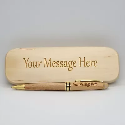 £15.99 • Buy Personalised Pen Engraved Wooden Ballpoint Box | Mother Father Teacher Gift Set