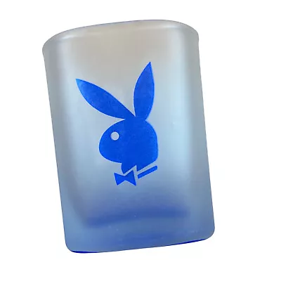 Vintage Playboy Bunny Shot Glass Blue Frosted Glass EUC No Chips • $14.99