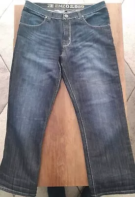 ZE Enzo 989 Straight Leg Jeans Dark Size 24 Short • £14.99