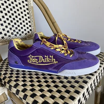 Von Dutch Rare Purple And Yellow Velvet Sneakers. Size: 13 Men’s US • $90