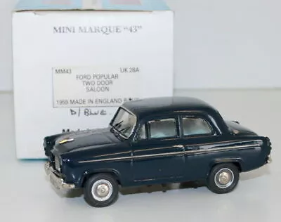 Minimarque 1/43 Uk28a - 1959 Ford Popular Two Door Saloon Rhd Dark Blue • $170.49