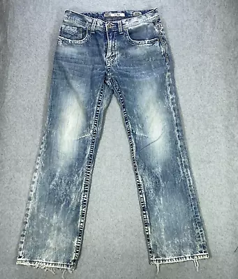 BKE Jeans Men's 34x31* Blue Jake Acid Washed Out Denim Medium Washed 32R • $34.99