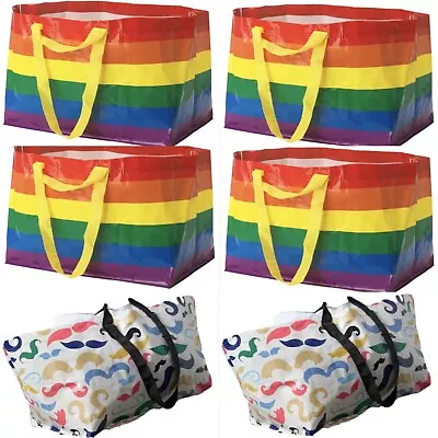 6 Pack IKEA Bag Rainbow & Mustache Storage Laundry 19 Gallon Storstomma Bags New • $27.97