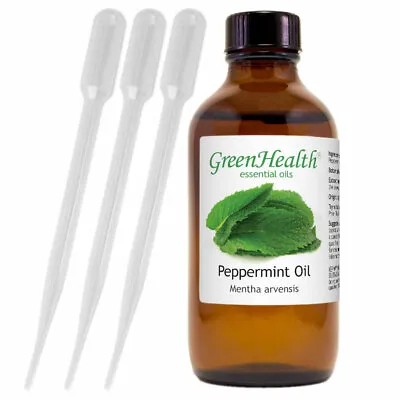 Peppermint Essential Oil 4 Oz Pure Natural With 3 Free Droppers • $9.99