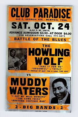 1964 HOWLING WOLF & MUDDY WATERS POSTER 3 X4.5  Book Clipping M403 • $1