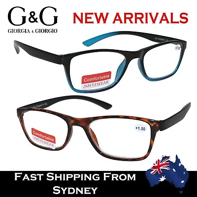 NEW Mens Womens Reading Glasses Comfortable Design Blue Tortoise +1.0 To +3.5 • $19.99