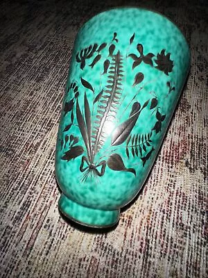 Gustavsberg Argenta Inlaid Silver Ceramic Vase Sweden • $65