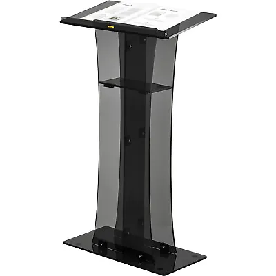 VEVOR Acrylic Lectern Plexiglass Pulpit 47  Acrylic Pulpit For Church Black • $131.99