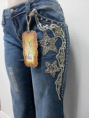 NWT Montana West Trinity Ranch Boot Cut Jeans BLING Western Jeans 35(17) X 34 • $89
