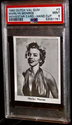 1960 Dutch Val Gum Marilyn Monroe Psa 9 Mint Moviestar Card-hand Cut #3 Vintage! • $46