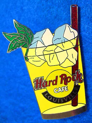 LOUISVILLE MINT JULEP GLASS DRINK ICE CUBES RED STRAW 2004 Hard Rock Cafe PIN LE • $18.99