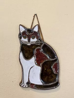 Victoria Littlejohn Ceramics Calico Cat Kitty Mosaic Wall Art Hanging Trivet 9  • $18