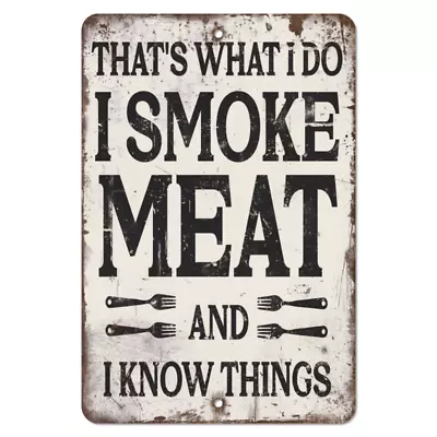 Summer Barbeque Aluminum Metal Sign For Cooks Of Smoked Pork Chicken Beef • $21.59