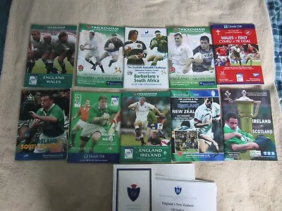 Rugby Programmes X 10 Job Lot 1990-2000's England Wales Ireland NZ S Africa(#14) • £10