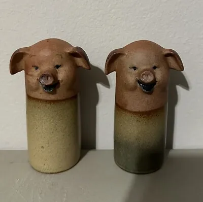 Vintage UCTCI Japan Stoneware Pottery Pig Salt & Pepper Shakers • $25