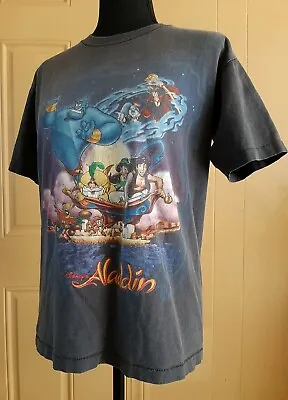 DISNEY ALADDIN Vintage 1992 Blue T-Shirt Size S Movie Poster Made In USA  • $99.99