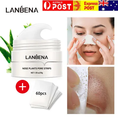 $11.67 • Buy LANBENA Blackhead Remover Cream Facial Nose Mask Plant Pore Strips Acne Peel Off