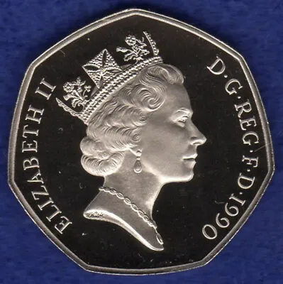 Great Britain 1990 Proof 50p 50 Pence Coin Britannia Large (Ref. T6250) • £12