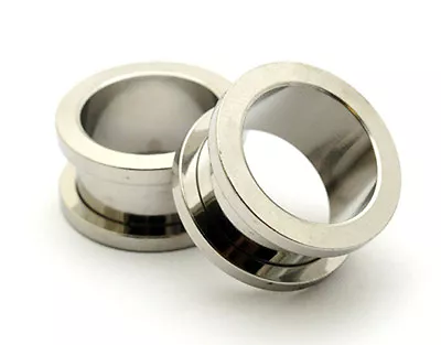 $7.99 • Buy Pair Steel Screw On Tunnels Set Gauges Plugs PICK SIZE
