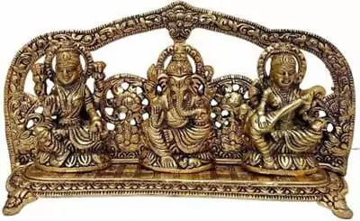 5  Metal Laxmi Ganesh Saraswati Statue -Auspicious Figure Home Decor Gift Temple • $31.99