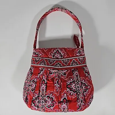 Vera Bradley Hanna Frankly Scarlet Paisley Pleated Quilted Purse Handbag Bag • $12.99