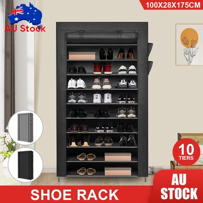 $28.90 • Buy Premium Shoe Rack 10 Tier Shelves Shoes Cabinet Storage 50 Pairs Steel Stand