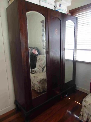 $820 • Buy Antique Double Wardrobe - Silky Oak
