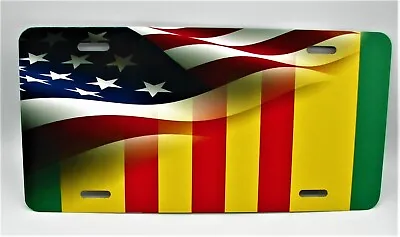 Vietnam War Veteran Ribbon American Flag Metal Car Novelty License Plate Tag. • $14.95