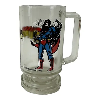 Vintage 1978 Superman Glass DC Comics Man Of Steel Breaking Chains • $24.99