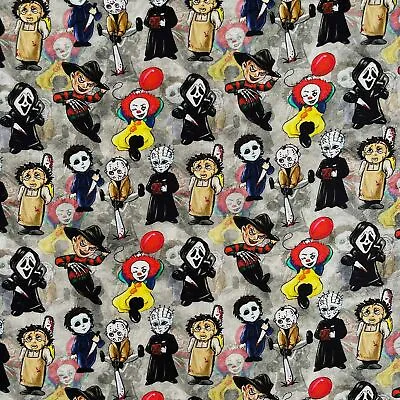 100% Cotton Digital Fabric Nightmare Halloween Movie Icons 140cm Wide • £4.25