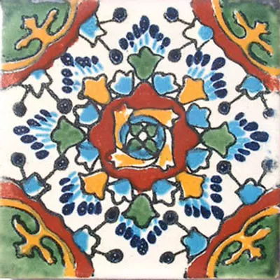 C#032)) Mexican Tile Sample Wall Floor Talavera Mexico Ceramic Handmade Pottery • $1.75