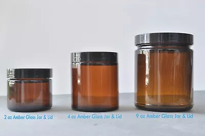 2oz 4oz And 9oz Glass Jars With Lid From 3 Pack To Bulk Clear Or Amber • $11