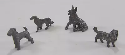 Vintage Miniature Pewter Dog Figurines - Lot Of 4 • $12.98