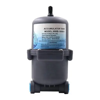 Black Plastic Durable Accumulator Tank For RV Caravan 125psi Water System 1/2  • £25.08