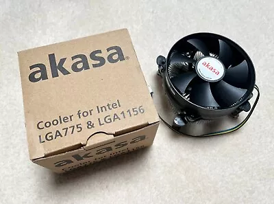 LGA775/1156 Push Pin Heatsink CPU Cooler For Intel Akasa AK-CC7108EP01 Low Noise • £1