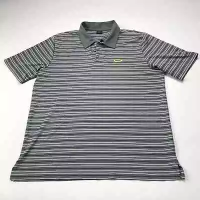 Oakley Medium Gray Mens Golf Short Sleeve Button Polo Shirt • $9.18