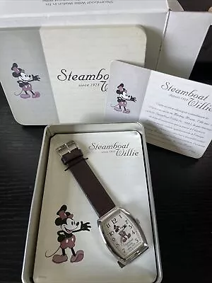 DISNEY STEAMBOAT WILLIE WATCH W/TIN  75th Anniversary MINT Unused New Old Stock • $39