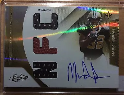 2011 Panini Absolute Mark Ingram RC Premiere Materials  Auto Jersey Ball #41/48 • $40