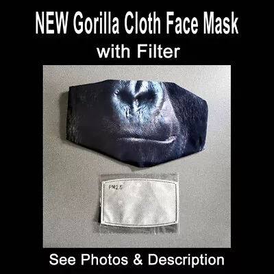 Fabric Gorilla Face Mask With Filter • $6