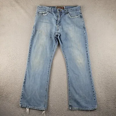 Levis 527 Jeans Mens 36x30 Blue Denim Low Rise Boot Cut Thrashed Grunge Chore • $30