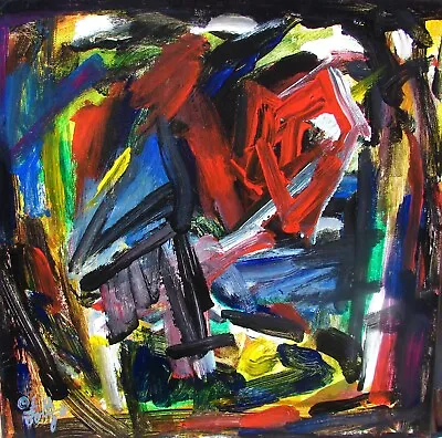 Modernist ABSTRACT PAINTING Expressionist MODERN ART THROUGH THE HEART FOLTZ $ • $48