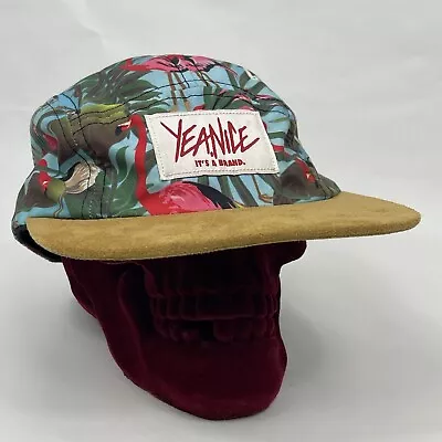 Yea Nice 5 Panel Snap Adjustable Hat Cap Skate Skateboard Surf Flamingo Tropical • $17